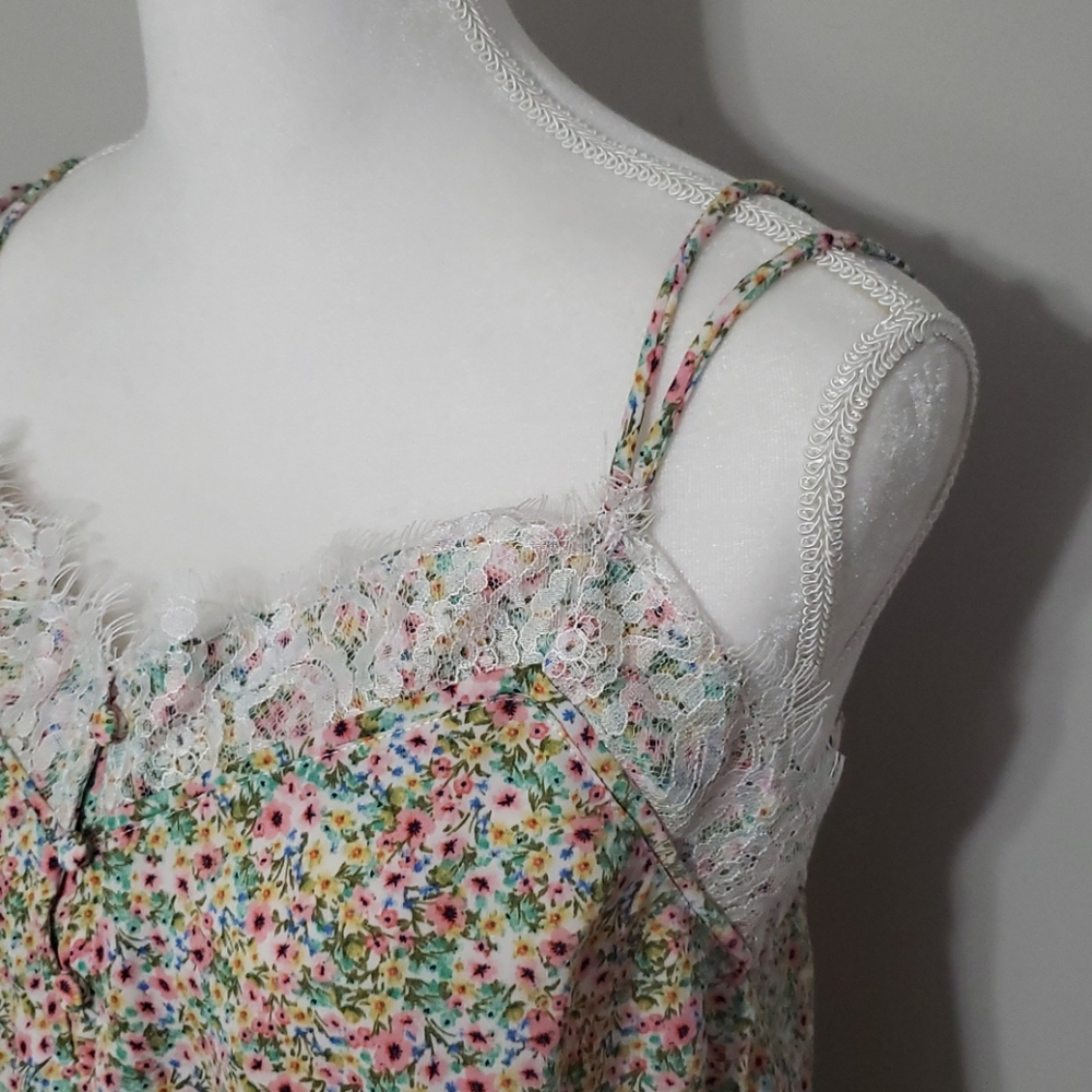NWT Entro Floral Cami with Lace+Adjustable Straps - Picture 7 of 13